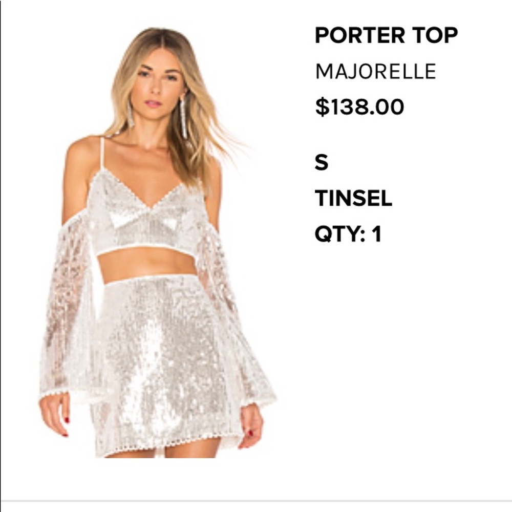 Revolve Majorelle Sequin Crop Top